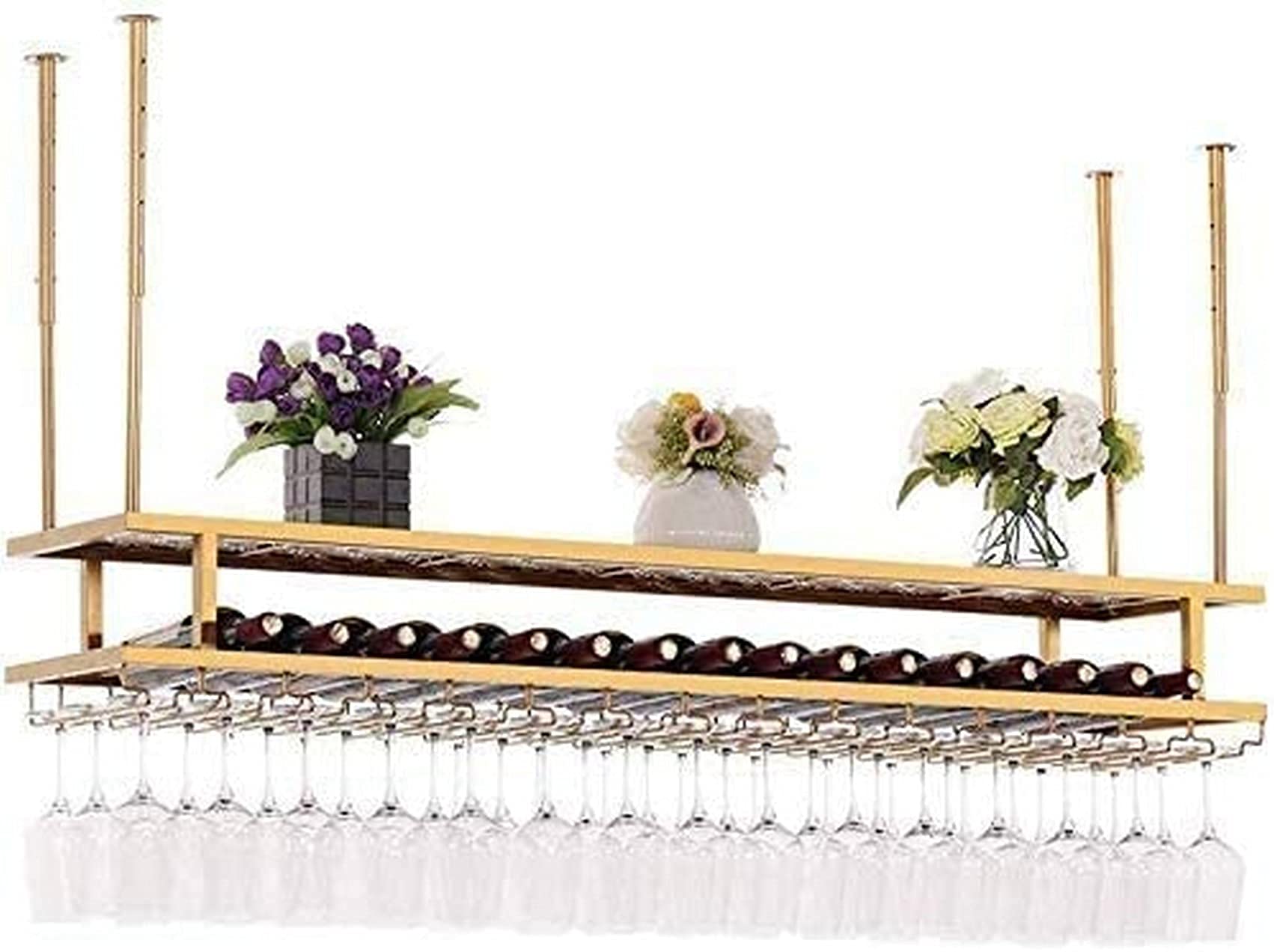 Bottle Wine Shelf Local Wine Rack Hangired Wine Glass Rack Upside Down Home Bar Wine Rack Storage Rack High Storage,Warm As Ever/D/120Cm