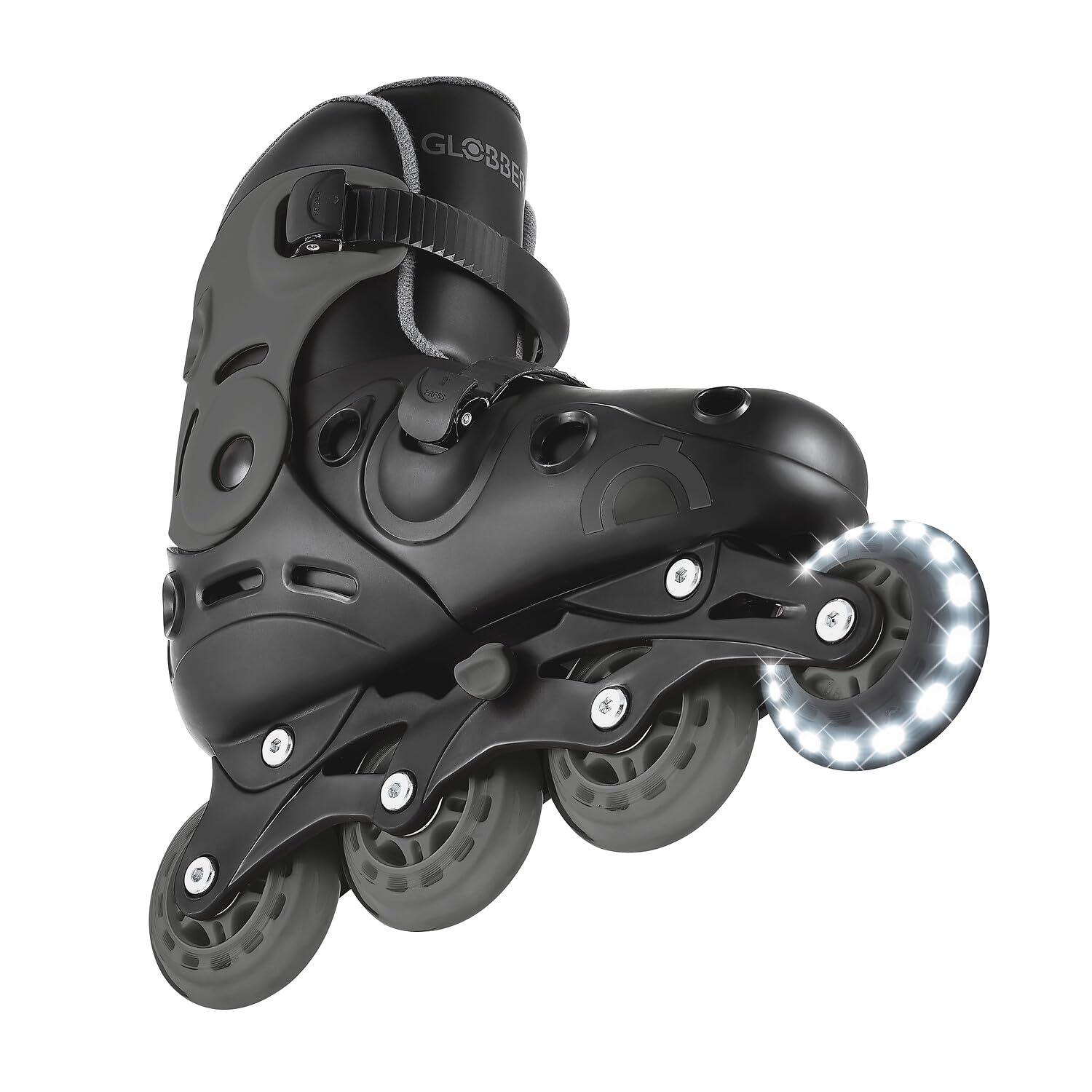 GLOBBER GO Skates – Inlineskates Kinder, verstellbar Gr. 34-37, ABEC 9, Leuchtrolle, Geschwindigkeitsanpassung