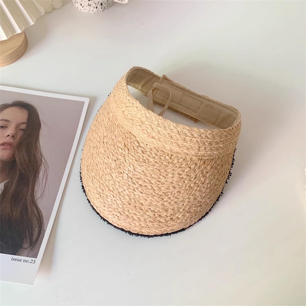 Casquette Visière Chapeau De Soleil D'été for Femme, Haut Nu, Plage