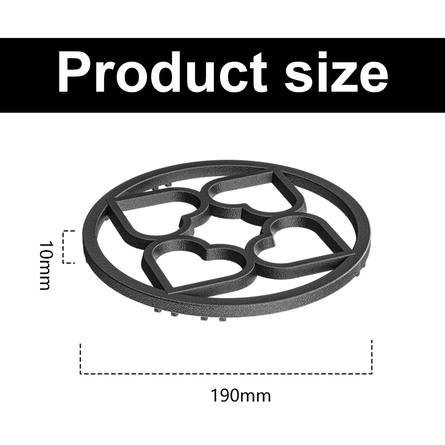 Anneau Support Plaque Cuisson Gaz - 19cm Universel Plaques Plat Grille en Fer avec 8 Fentes de Fixation dans Le Fond pour Cafetière Petit Pot Cuisine Fonte Fritures Four à Café Wok