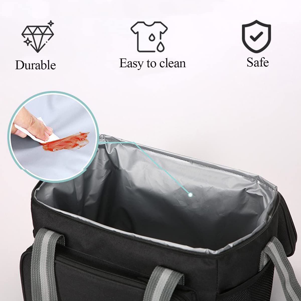 Sac isotherme pliable et réutilisable, sac de pique-nique en plein air isolé froid et chaud, sac isotherme 18 canettes (15 L), sacs isothermes pour le déjeuner, le pique-nique, le camping, la plage,
