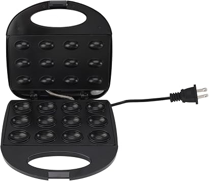 GOWENIC Electric Walnut Cookie Maker, 12 Pcs Mini Nut Waffle Machine, Double Sided Heating Nonstick Cake Baker, Portable Snack Maker for Kitchen