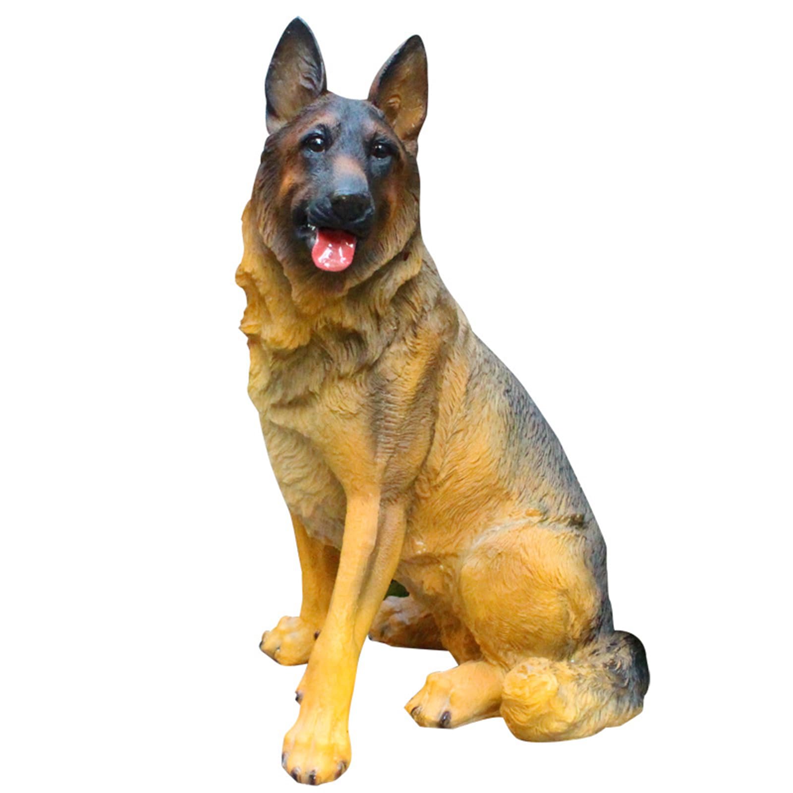 Figurita de Perro Lobo, Pastor Alemán Realista Estatua de Jardin para Decoración Exteriores, Conmemorar Escultura de Resina Natural Impermeable