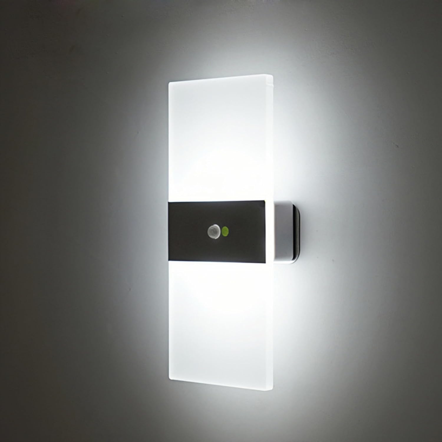Meichoon Wall Sconce Motion Sensor Night Lamp Square White Light Three Brightness Adjustable Magnetic Cordless Acrylic LED Light LE2534 White