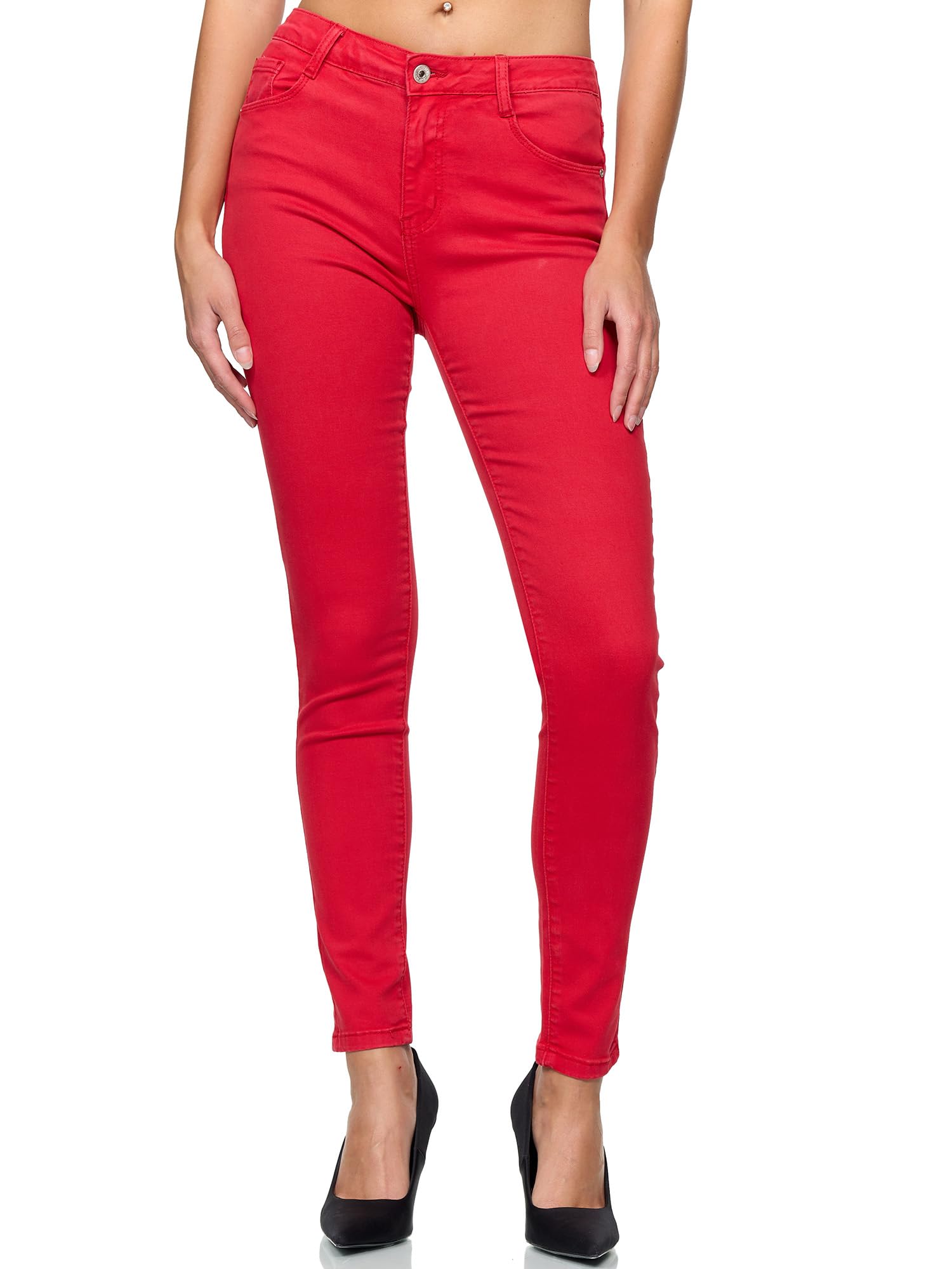 Elara Pantalon Femmes Elastique Jeans Skinny Chunkyrayan