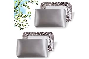 Grey Satin Pillowcase with Elastic Band