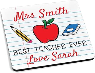 Best Teacher Ever Gifts - Personalised Apple Teacher Gifts - Teacher, Teaching Assistant, Head Teacher Thank You Gifts - Tea, Coffee, Drinks Coaster Gifts - Male Teacher Gifts - Female Teacher Gift