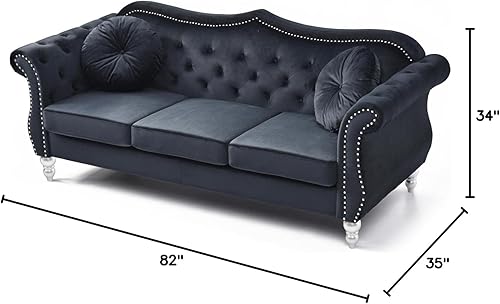 Miniatura 8 de Glory Furniture Sofá de terciopelo Hollywood en azul marino