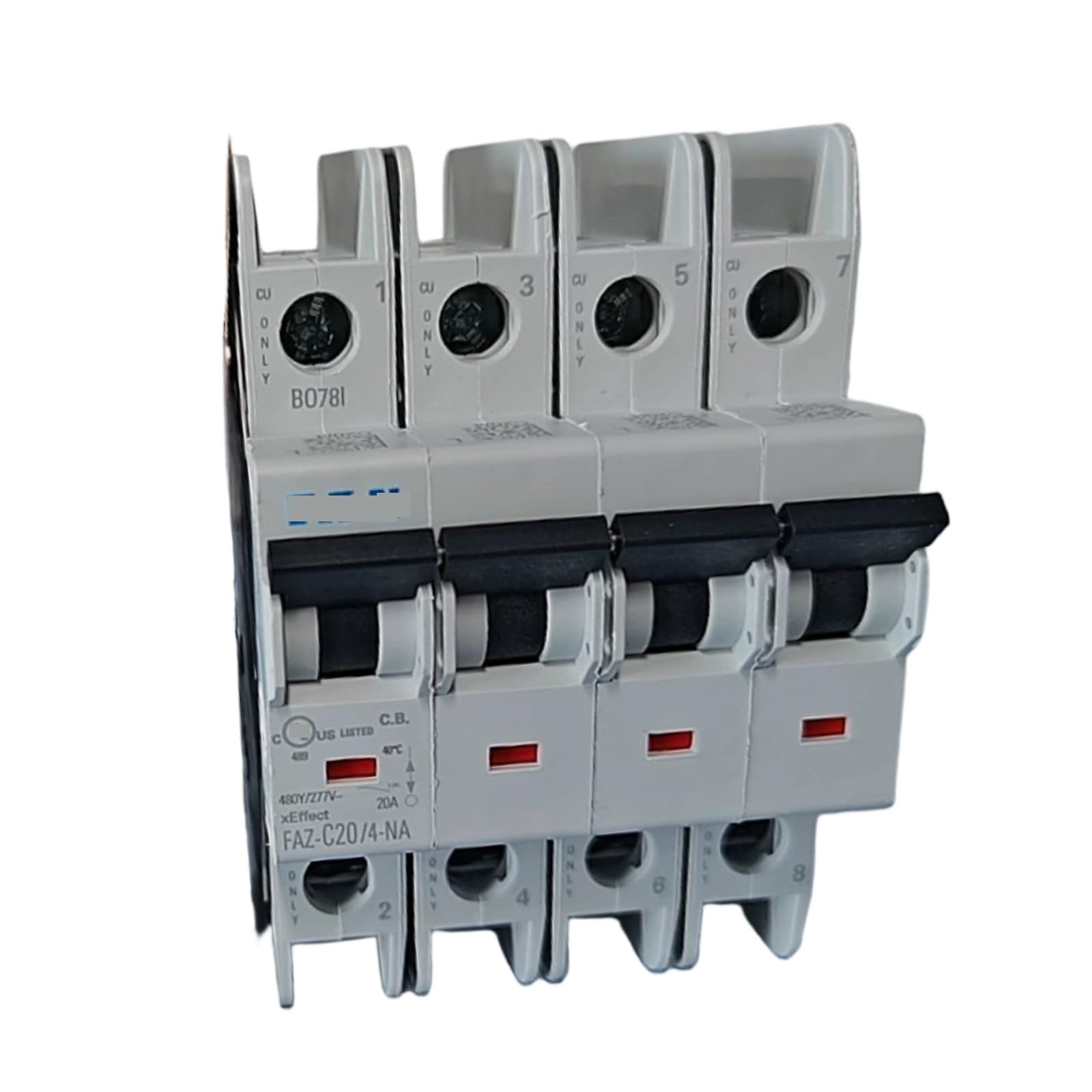 HKEJSJWA Circuit Breaker FAZ-C20/4-NA, 20A 4P Mini Circuit Breaker