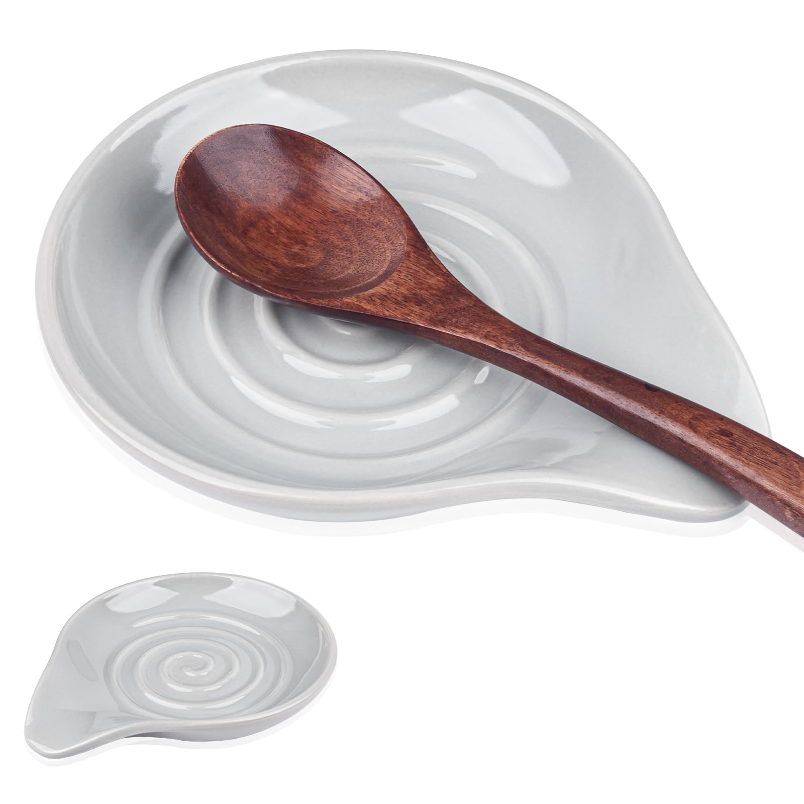 Spoon Rest for Stove Top,5 Inch Spoon Holder – Heat Resistant (Grey)