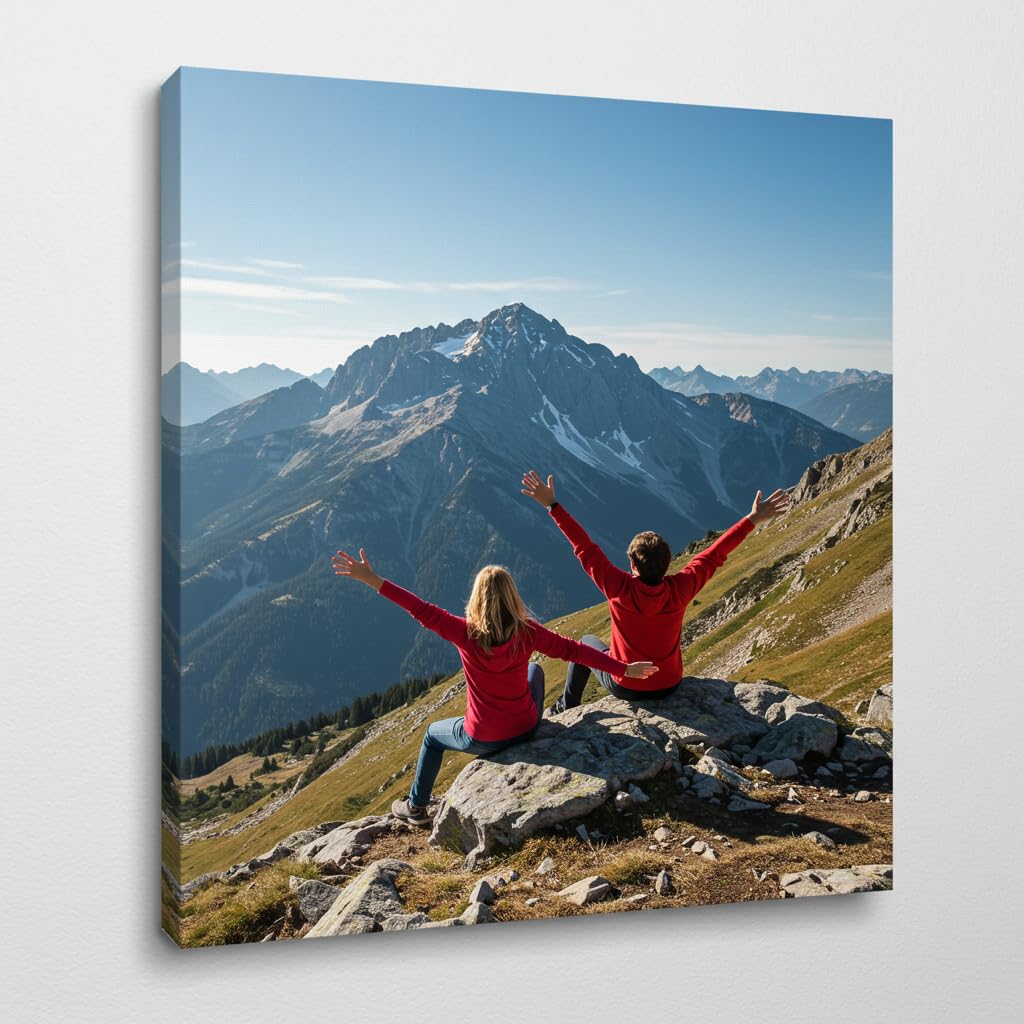 Personalised Canvas Photo Canvas Custom Birthday Gifts Picture Frame Print Wall Art Gifts For Women A1 A2 A3 A4 (31x21cm (12x8in)) — view 6