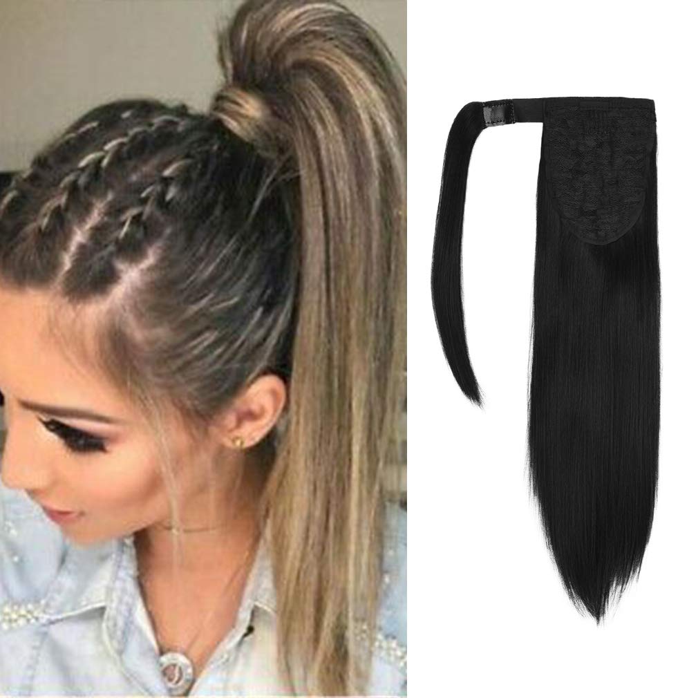 SEIKEA Clip in Ponytail Extension Wrap Around Straight Hair for Women (12″, Black) SEIKEA Clip in Ponytail Extension Wrap Around Straight Hair for Women (12″, Black)