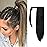 SEIKEA Clip in Ponytail Extension Wrap Around Straight Hair for Women (12, Black)