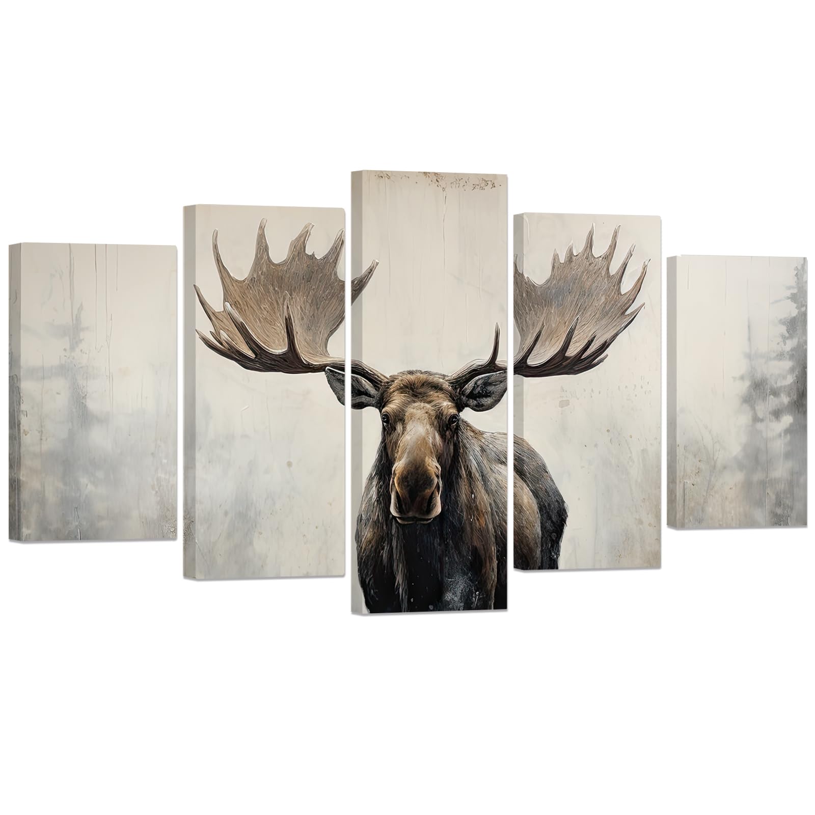 Amazon.co.jp: ZXHYWYM ムース キャンバス ウォールアート 5ピース