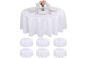 Kesfey 60 Inch Round White Tablecloths