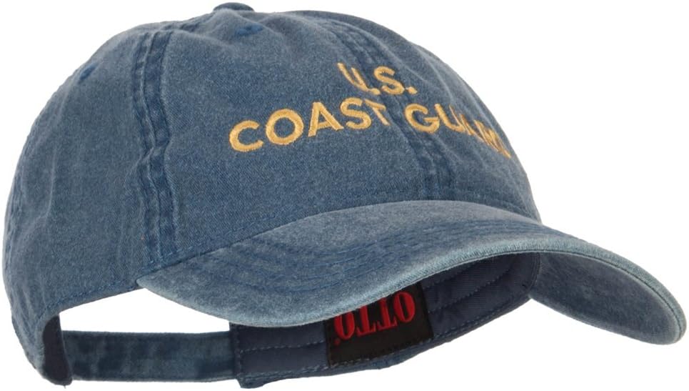 Wording US Coast Guard Embroidered Washed Buckle Cap