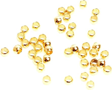 Jewelry findings 500pcs Crimp Beads for Jewelry Making 3mm 18k Gold