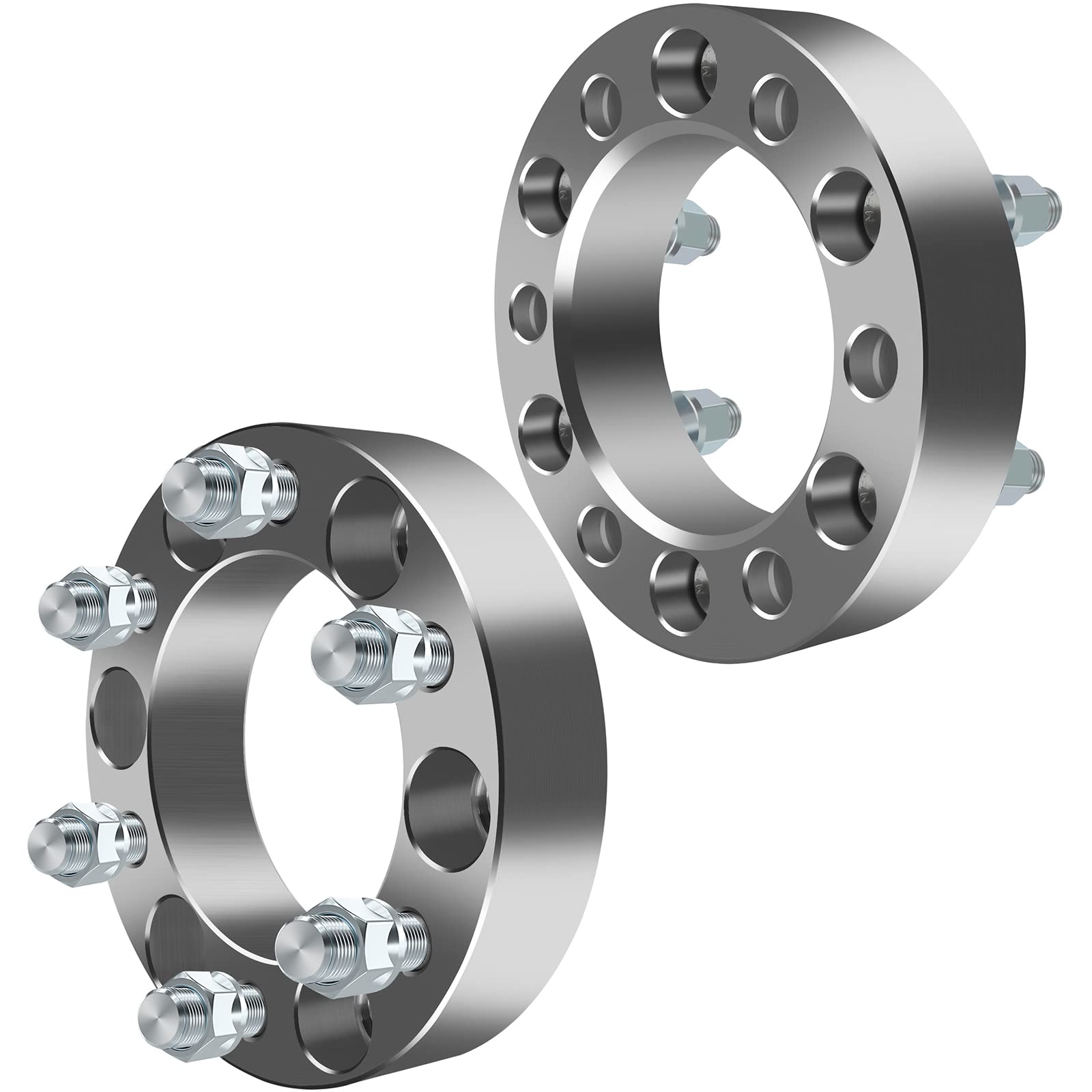 SCITOO 2Pcs 6x5.5 Wheel Spacers 1.5 inch for Chevy/for GMC Silver