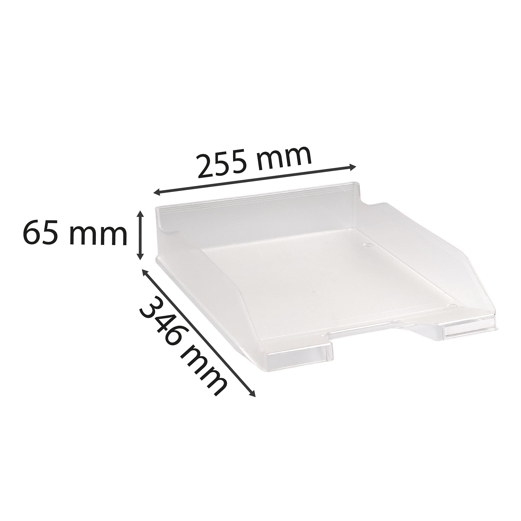 Corbeilles à Courrier Exacompta COMBO MIDI - Lot De 2, Dimensions 34x25x6,5 Cm | Pour Documents A4+, Superposables | Couleur Cristal, Garantie 25 Ans