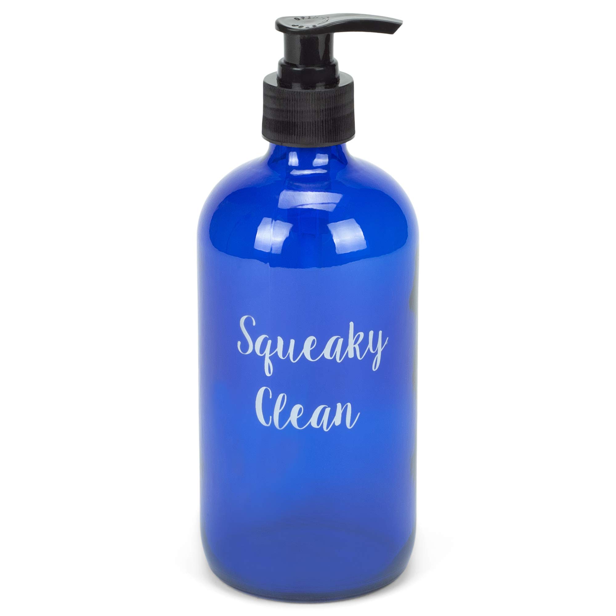 47th & Main Cobalt Glass Dispenser, 16-Ounce, Squeaky Blue
