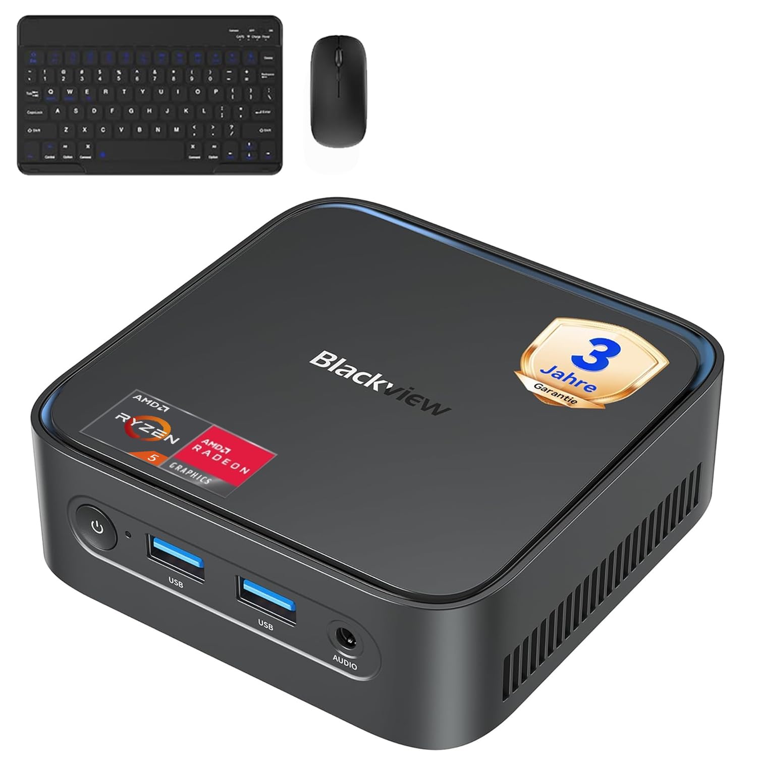 Blackview Mini PC MP50 mit Tastatur und Maus, AMD Ryzen 5, Radeon Vega 8 Grafik, 16GB RAM+512GB SSD Win 11 Pro, 4K UHD, Ultra-leiser Kompakter Desktop PC für Office/KI-Workflows, 3 Jahre Garantie - 2