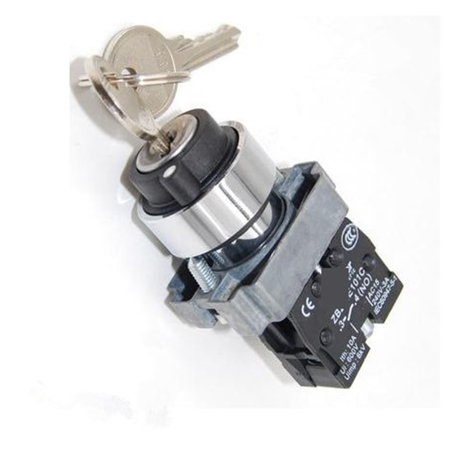 KOKYLEZN XB2BG21C Key Rotary Select Selector Switch 1NO 2 PositionsMaintained Self Locked Key Out at Left 22mm Mounting Hole(1pcs)
