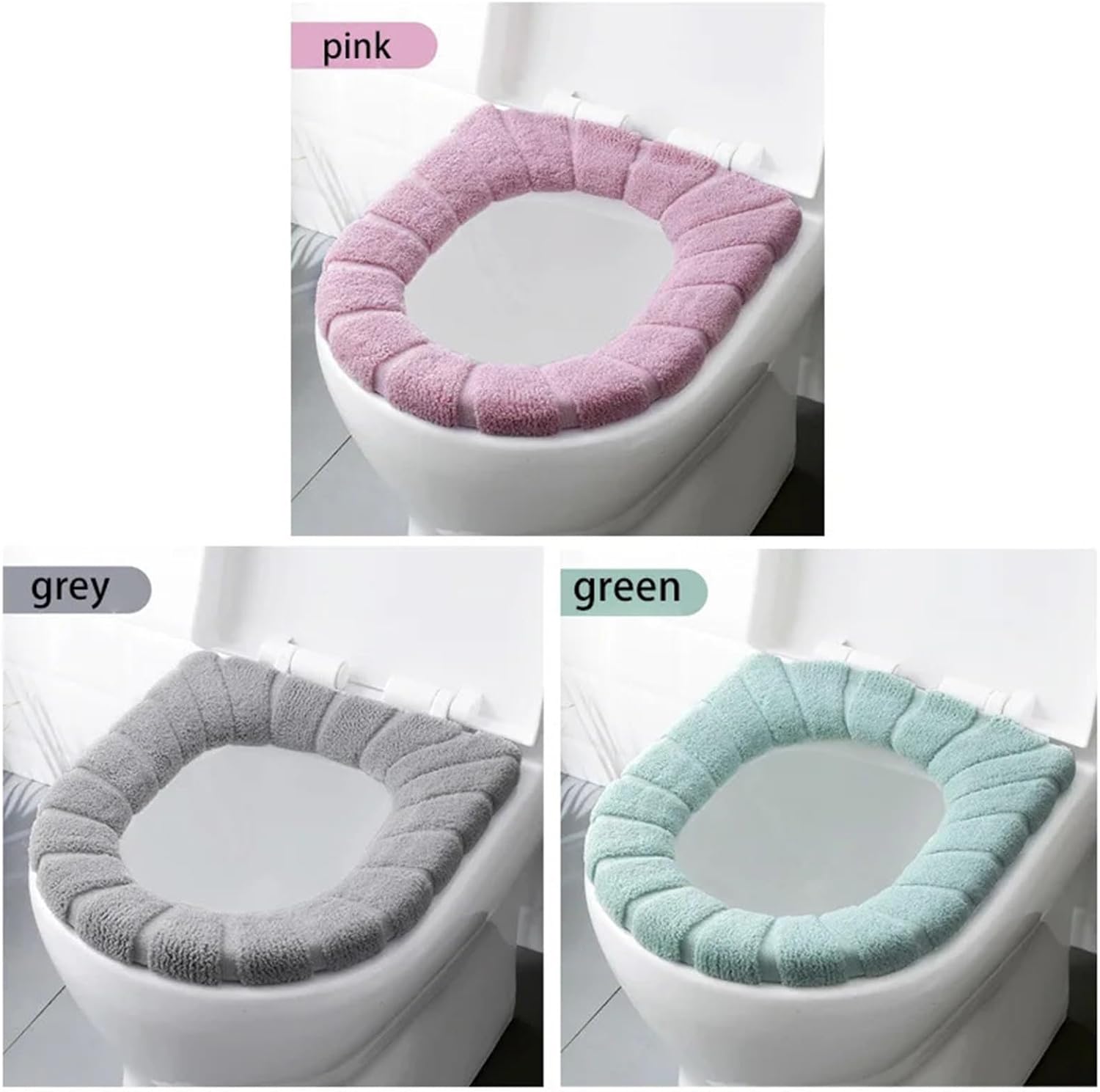 Warm Comfy Toilet Seat Cover Bathroom Toilet Seat Closestool Washable Soft Warmer Mat Cover Pad Cushion (Size : Green)
