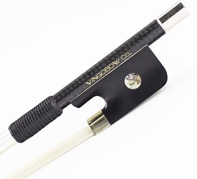 Diamond Carbon Fiber Cello Bow 4/4 Size VINGOBOW 130C Concert Level Parisian Eyes Ebony Frog Well Balanced Sweet Sound Quality Natural Horse Hair Full 4 4 for Professional Player