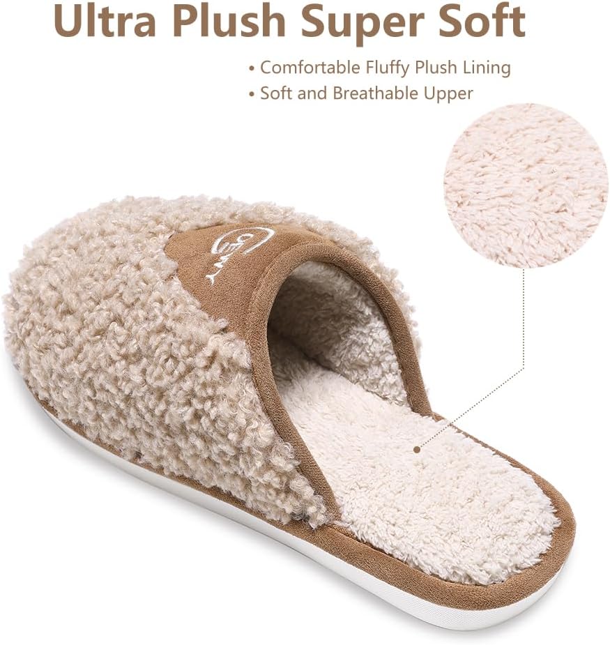 Cozy Fuzzy Slippers for Women Indoor and Outdoor Non Slip Memory Foam House Shoes Christmas Gift for Women Mom Girlfriend Daughter - Image 5