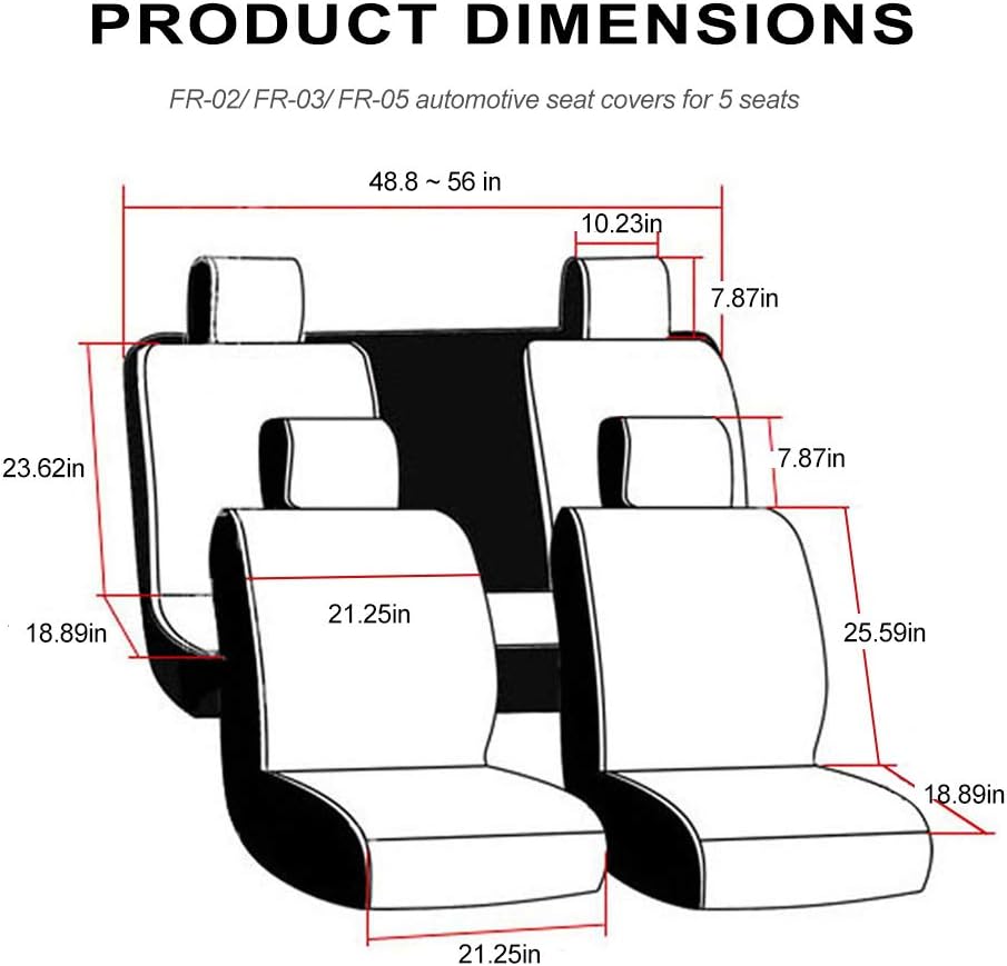 FREESOO Car Seat Cover Leather, Waterproof Seat Covers Full Set Automotive Cushion Universal Fit for Honda Toyota Nissan Hyundai Lexus with Pillows (Black White 2)
