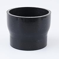 Vista 77 de AC PERFORMANCE ID 4" a 3.75" (4.016 in a 3.740 in) Reductor recto, longitud 4" (100mm), 4 capas reforzadas, manguera universal de silicona pura Negro