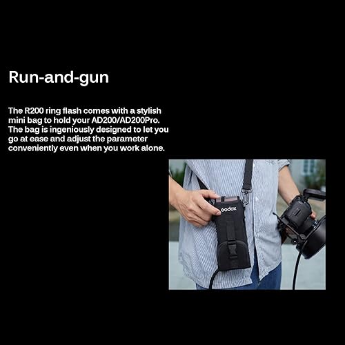 Miniatura 6 de Godox R200 - Cabezal de flash de anillo macro, 5800±200K 200W para Godox AD200Pro II AD200 AD200 Pro para toma de retratos, fotografía de boda con