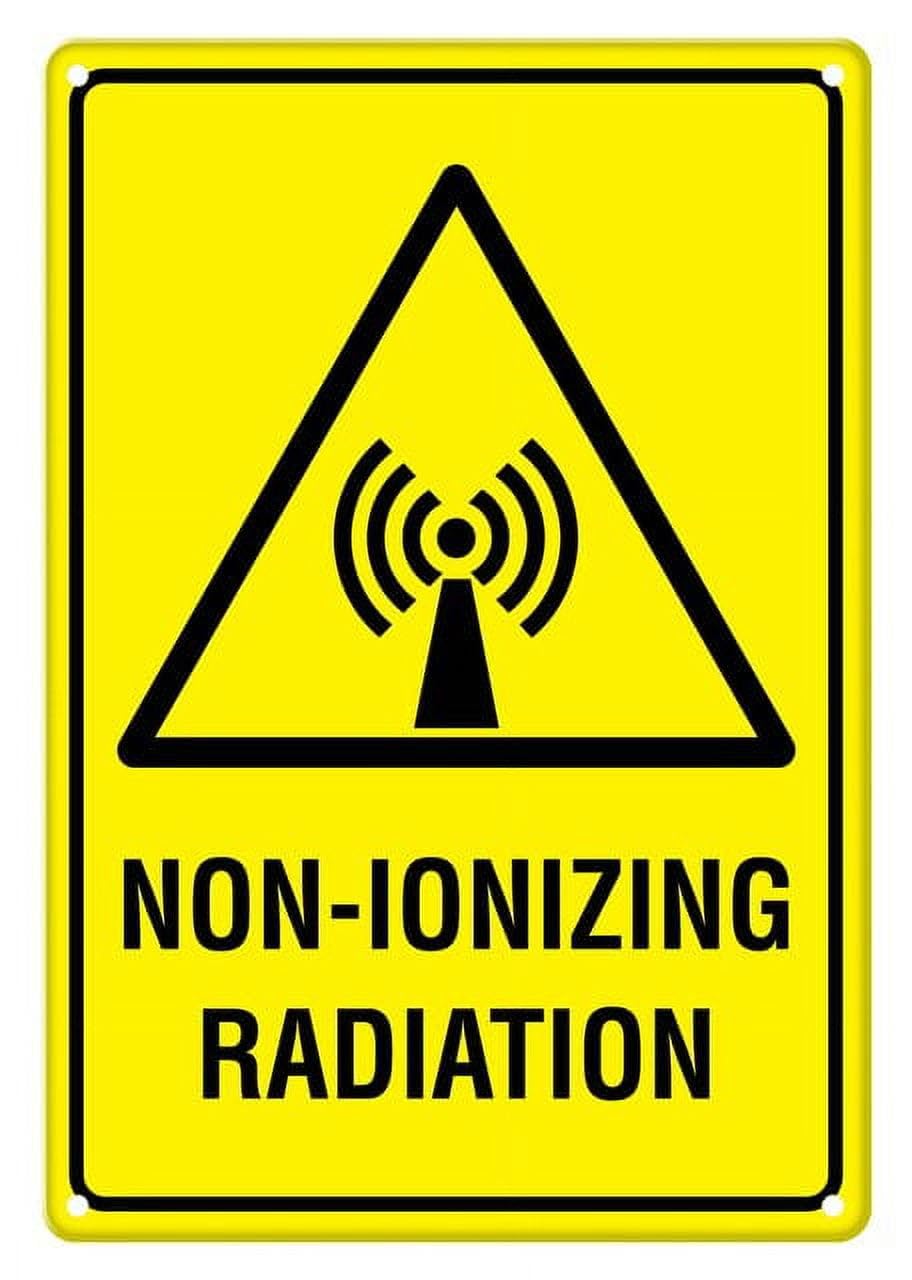 peiyeety Warning Non Ionizing Radiation Aluminum Tin Sign for Home Kitchen Wall Decor 12X8Inch