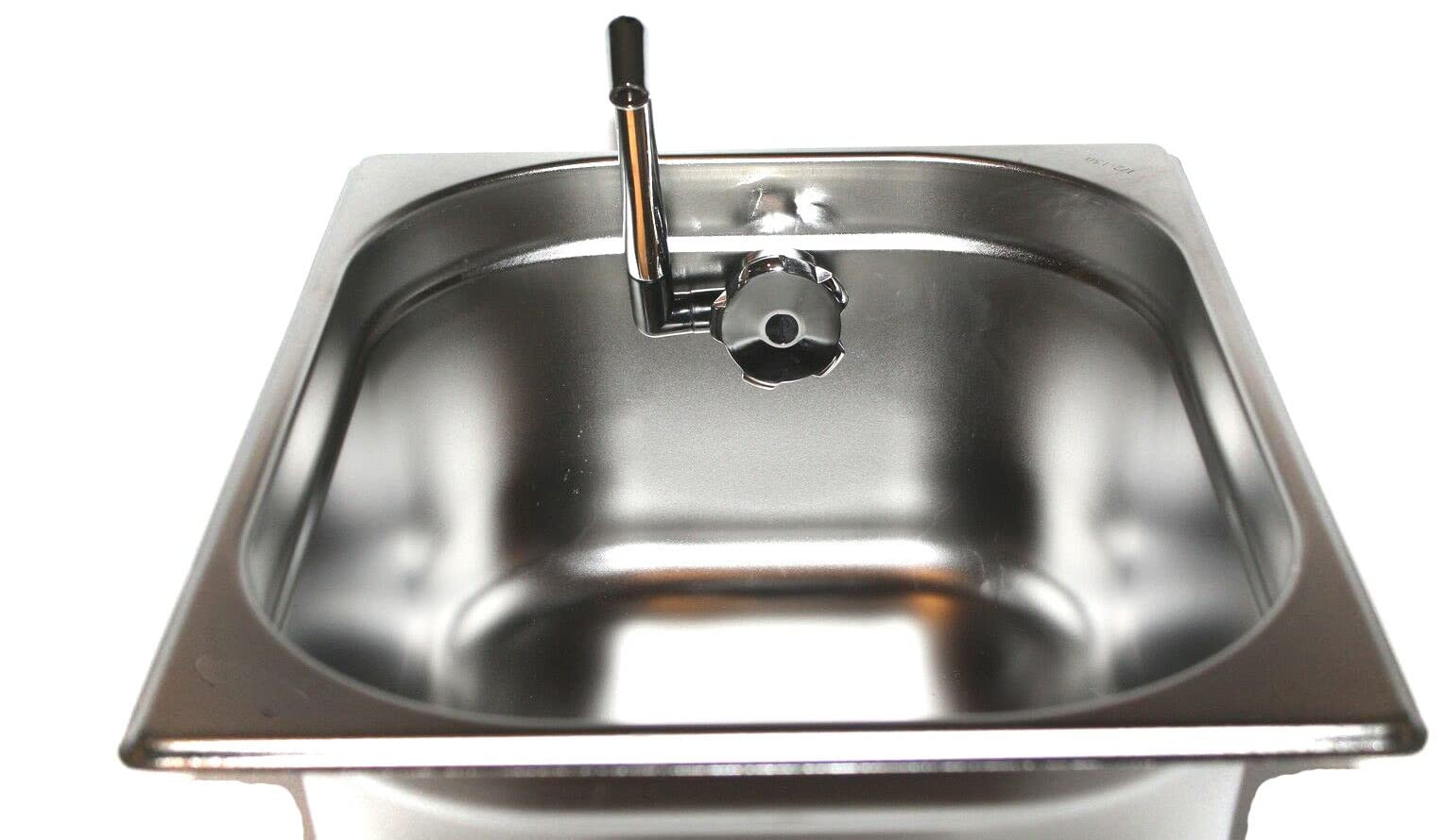 12 V suministro de agua Minicocina bloque de cocina de viaje para caravana Bus VW T3 T4 T5 325 x 265 x 150 mm integrado con grifo Novo Chrome (ad-ideen)