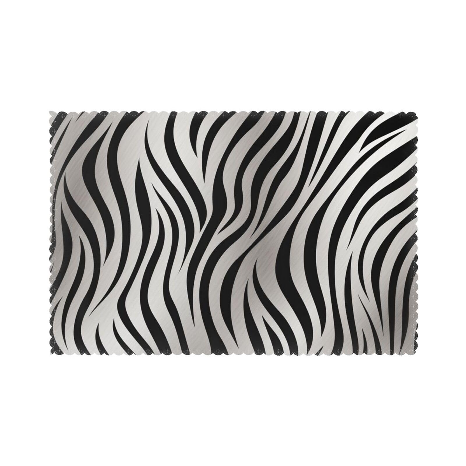 Zebra Print Printed Placemat Heat Resistant Place Mats Set of 6 PCS Washable Kitchen Table Mats, 12x18 Inch