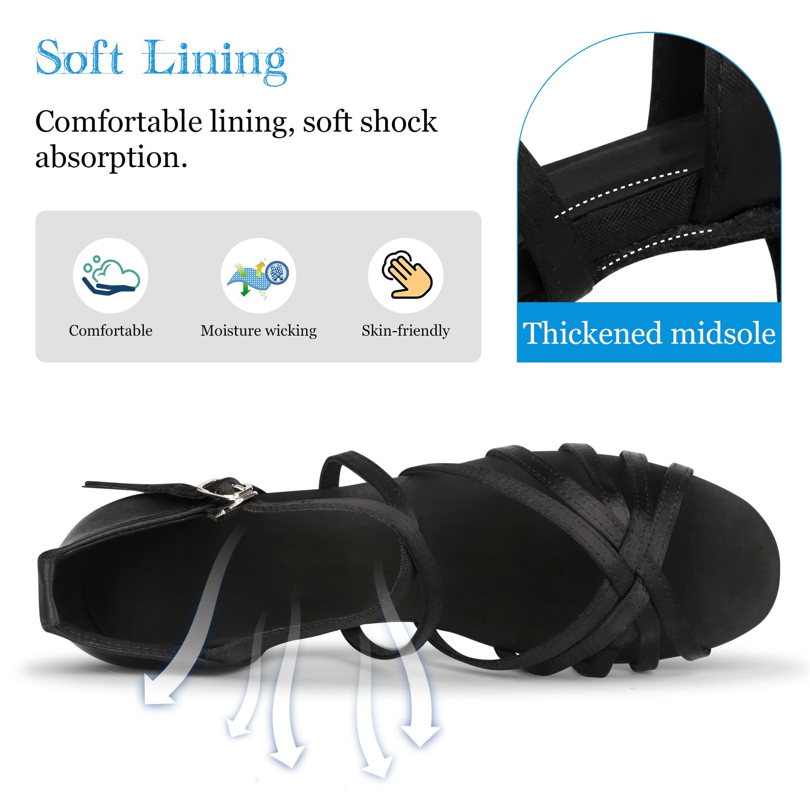 Padgene Scarpe Jazz Donna Scarpe da Ginnastica Lacci Cuscino Traspirante Signore Suole Divise Scarpe da Danza a Camminare Sportive