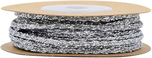 Miniatura 6 de shlutesoy Cinta de Navidad cuerda trenzada cuerda DIY Headwear regalo embalaje decoración de fiesta de Navidad plata