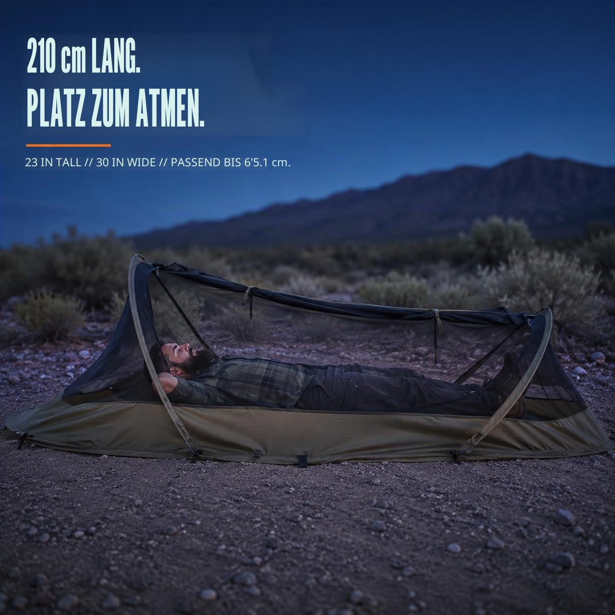 USGI Industries Bivy Zelt | Leichtes Einzelpersonen-Schlafnetz-System für Outdoor, Camping, Survival, Wandern, Rucksack | Netzschutz