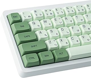 Sunzit Keycaps, PBT Keycaps 124 Key Keycaps XDA Profile Dye Sublimation Matcha Keycaps Suitable for Cherry MX Mechanical Keyboard