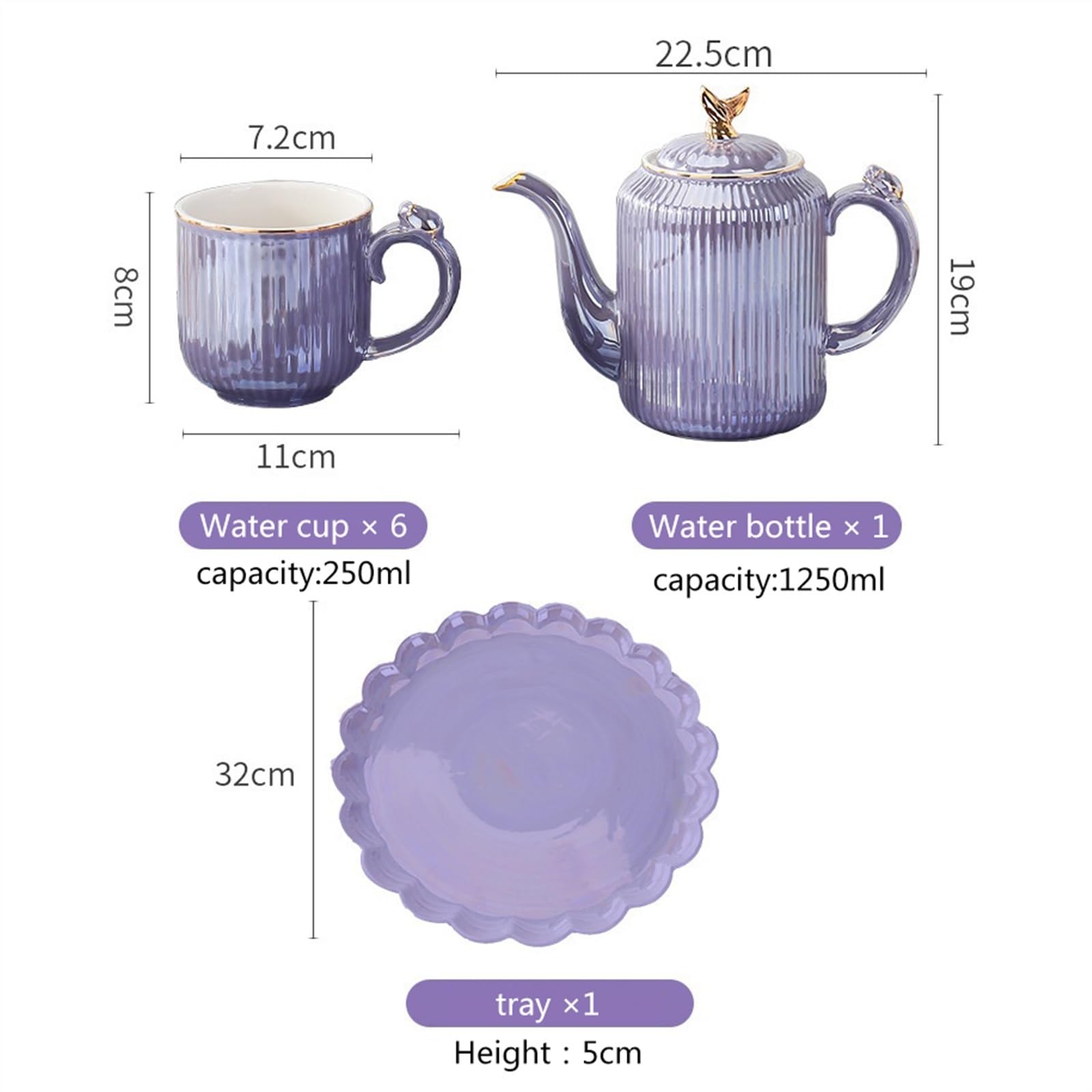 Bere Set di tazze da tè con bollitore freddo in ceramica for uso domestico