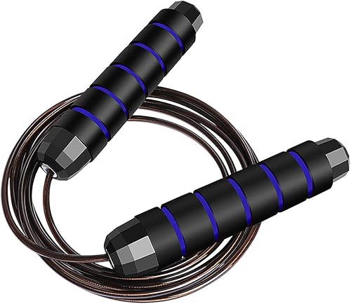 Cuerda de saltar ajustable para mujeres y hombres, cuerda ligera sin enredos con asas de espuma viscoelástica para ejercicio aeróbico, entrenamiento