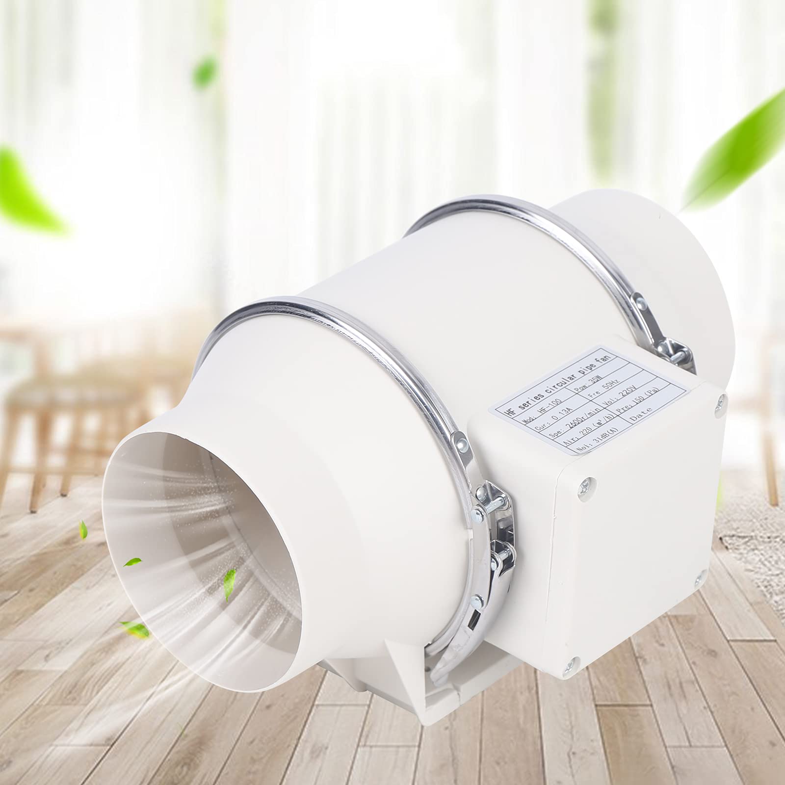 Ventilador de tubo de 220 m³/h, ventilador de canal en línea, ideal para tiendas de crecimiento, ventilación y soplador de aire, ligero, para oficina, tiendas de crecimiento, hidroponía