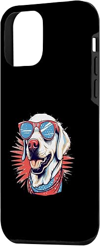 Miniatura 2 de iPhone 12 mini Yellow Lab 4 de Julio Diseño Patriotic Pup Labrador Pride Case