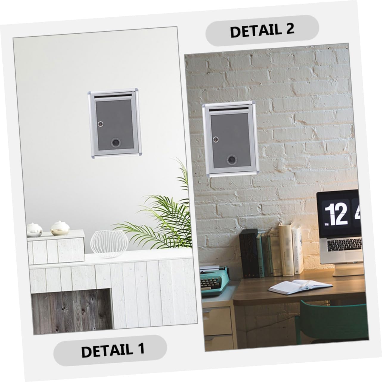 2pcs Metal Wall Mounted Mailbox Lock Lockable Letter Box Suggestion Box Code for Office Wall Mount Mailbox Lock