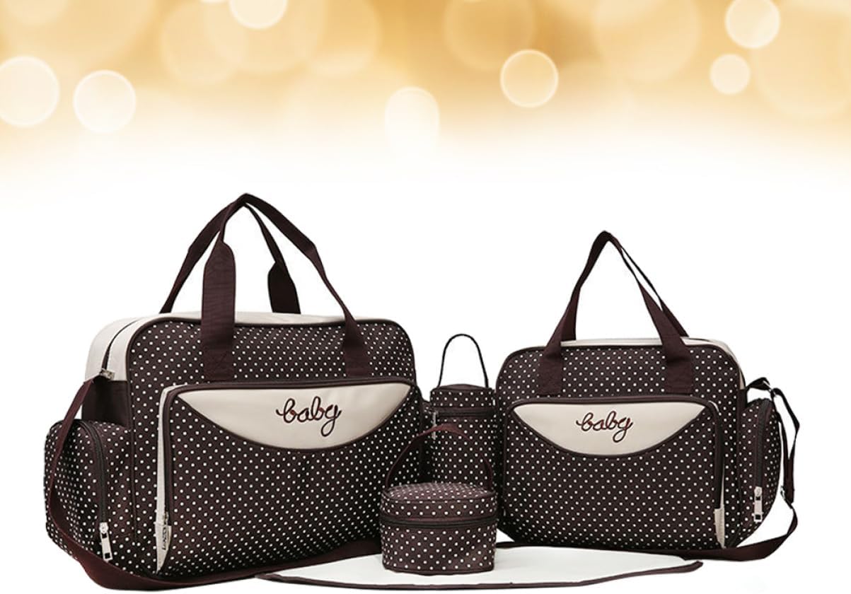 FOMIYES 1set Multi-function Items Large Capacity Shoulder Handbag for Women Diaper Bag Purse for Girls Fashion Dot Print Mommy Tote