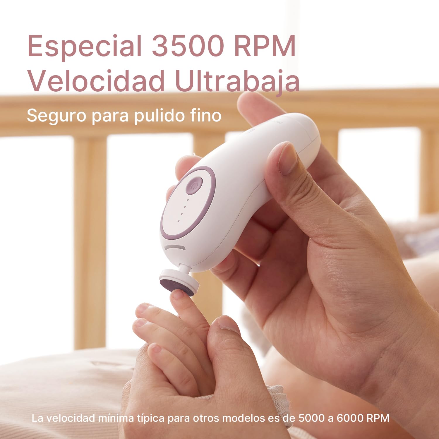 Momcozy NC02 Cortauñas Eléctrico para Bebés con 7 Cabezales de Pulido de Repuesto, WN03 Ruido Blanco Bebe con 20 Sonidos Relajantes y y Luz Táctil