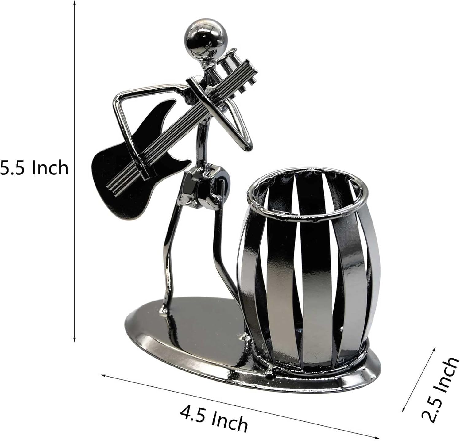 Decorative Pen Organizer/Pencil Holder with Metal Man Playing Eastlion Guitar… - Image 3