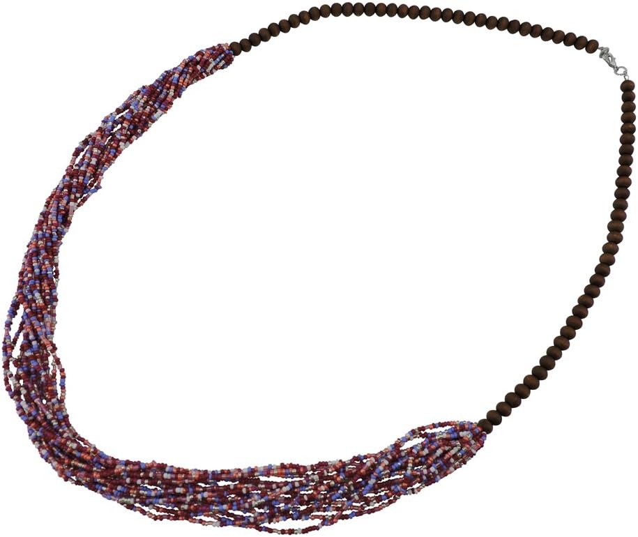 Bocar Long Multiple Row Handmade Beaded Statement 33" Necklace for Women with Gift Box - Image 3