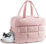 BAGSMART Small Gym Bag for Women, 23L Carry on Travel Duffle, Water-Resistant Dance Bag with Shoe Compartment, Desert