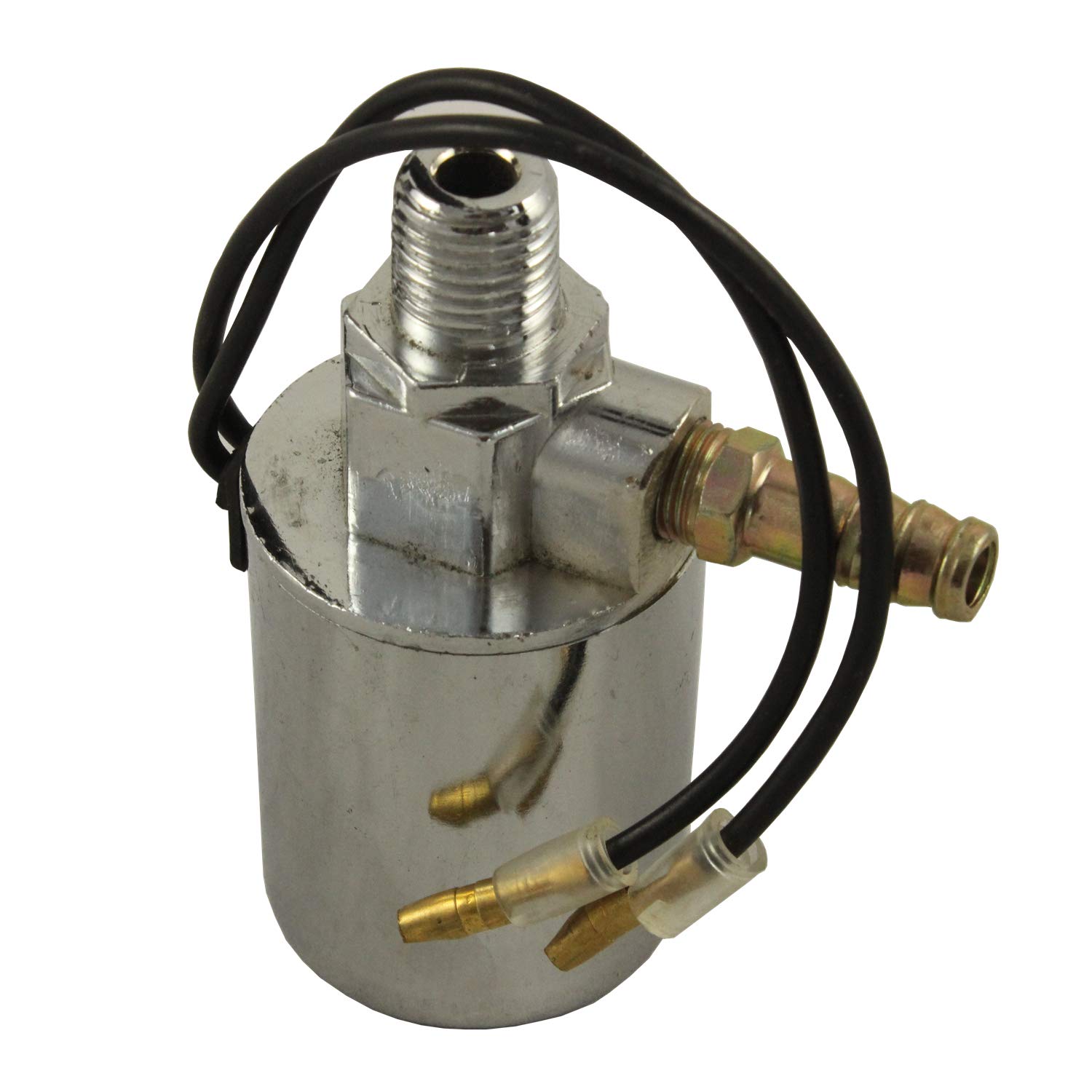 JDMSPEED 12V 24V Train Truck Air Horn Electric Solenoid Valve Heavy Duty 1/4" NPT Chrome Plated Metal Housing 150 PSI